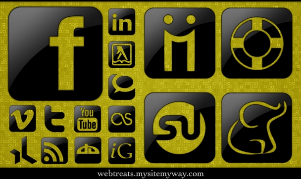 Glossy Black Social Media Icons. 37. Google and Facebook