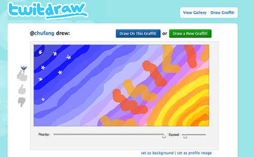 TwitDraw Lets You Sketch Anything & Post it to Twitter <img src="http://farm4.static.flickr.com/3524/3955095383_72c9af4417.jpg" alt="" width="500" height="309" />
Beautiful, isn't it?<strong> </strong><a href="http://twitdraw.com/"><strong>Twitdraw</strong> </a>is a service which allows you to quickly sketch anything and post it to Twitter. It is simple to use - Select your brush size, color, width, and opacity. Yes, opacity. It is pretty advanced in its sense. Once you are done with your masterpiece, you can type a comment of a hundred words and post it to twitter.
You don't need to be professional to draw- Just sketch anything you feel like. It's a great timewaster.