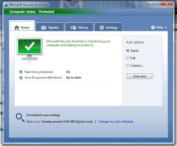 <img style="float:right;" src="http://farm4.static.flickr.com/3230/3966544406_87aab3575c_o.jpg"/>Released in June 2009 to a group of beta users, <a href="http://www.microsoft.com/security_essentials" target="_blank">Microsoft Security Essentials</a> is now available for download. The free anti-virus software from the Redmond-based tech giant offers real-time protection for home PCs and helps users to protect their computers from viruses, spyware, and other malicious software.

I've tried out the free anti-virus app and I must say that I'm pretty impressed with Security Essentials. It's able to tell me whether my computer is safe from any potential threats that might affect the system in just a few clicks. Besides that, it offers a comprehensive malware protection to guard against dangerous malware. Security Essentials runs quietly and efficiently in the background so that users are free to use their Windows-based PC the way you wantâ€”without interruptions or long computer wait times.