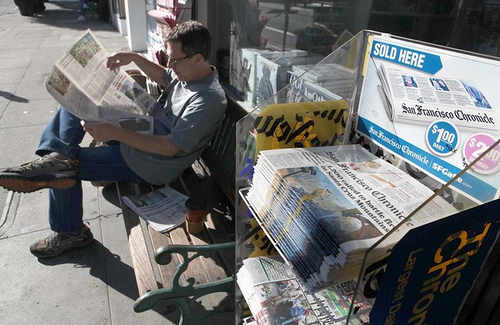 <img src="http://farm3.static.flickr.com/2443/4051757343_58a849b9dc.jpg"/>

Newspaper circulation has hit its lowest level in seven decades in the United States, according to the latest audit figures. Apart from the toll taken by rising Internet readership, price increases and the recession, observers say circulation has also fallen victim to budget cuts that have made newsrooms smaller and papers thinner. The average weekday circulation of the nearly 400 daily papers lid 10.6 per cent to 30.4 million between April and September compared with the same six-month period in 2008, the Audit Bureau of Circulations said on Monday. That was bigger than the 7.1 per cent decline recorded during the previous six-month period.