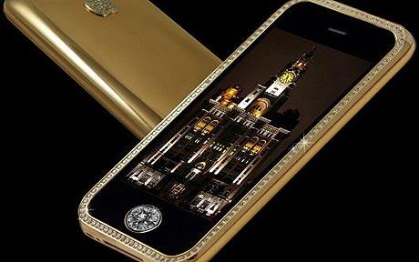 <p style="text-align: center"><img src="http://www.techxav.com/wp-content/uploads/2009/12/iPhone-3GS_1533620c.jpg"/></p>

A British designer has created "one of the world's most expensive mobile phone" â€“ a gold Apple iPhone 3GS Supreme encrusted with 271 grams of 22-karat gold, and it retails at a hefty US$3 million. The front bezel consists of 136 flawless diamonds, which total to a massive 68 carats. The rear Apple logo in solid gold has 53 flawless diamonds amounting to 1 carat, and the phoneâ€™s front navigation button comprises a rare diamond of 7.1 carats. The chest which houses this unique handset is made from a single block of Granite , in Kashmir gold with the inner lined with Nubuck top grain leather , which weight is a massive 7kg.