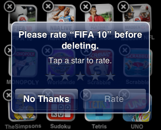 Another change Apple implemented that caught my attention is the "Rate on Delete" feature. I sensed something amiss when I tried uninstalling apps from my iPod Touch and there wasn't any prompt asking me to rate the app was shown, unlike its current version and predecessors. Apparently, the folks over at the California-based tech juggernaut have ditched the controversial prompt in its next version of the iPhone OS. 

First implemented in iPhone 2.2, shortly after Apple opened the App Store, the initial reason was to ask users to assign one to five star rating for the application and gain feedback from them. Alternatively, users could also decline to rate the application. The move was presumably meant to increase rating participation in the App Store.