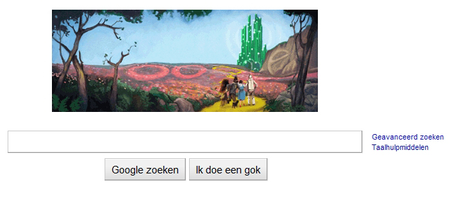 Wizard of Oz Google Home Page